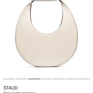STAUD Off-White Leather Tote